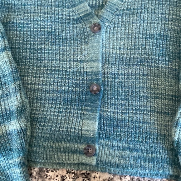 Old Navy blue turquoise green cardigan - Picture 4 of 7